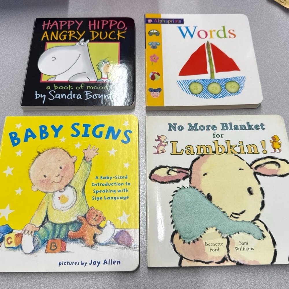 Board book bundle- Sandra boynton, alpha prints, baby sign language, lambkin